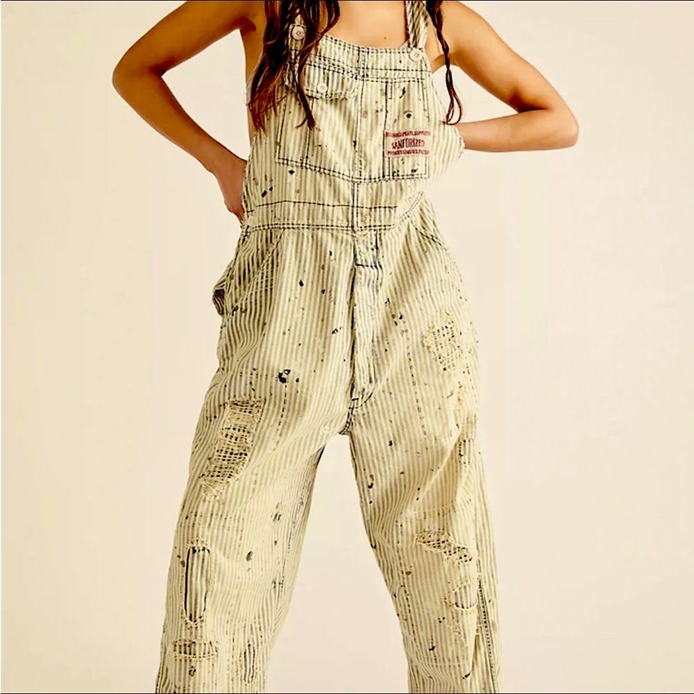 Magnolia Pearl distressed Miner Overalls